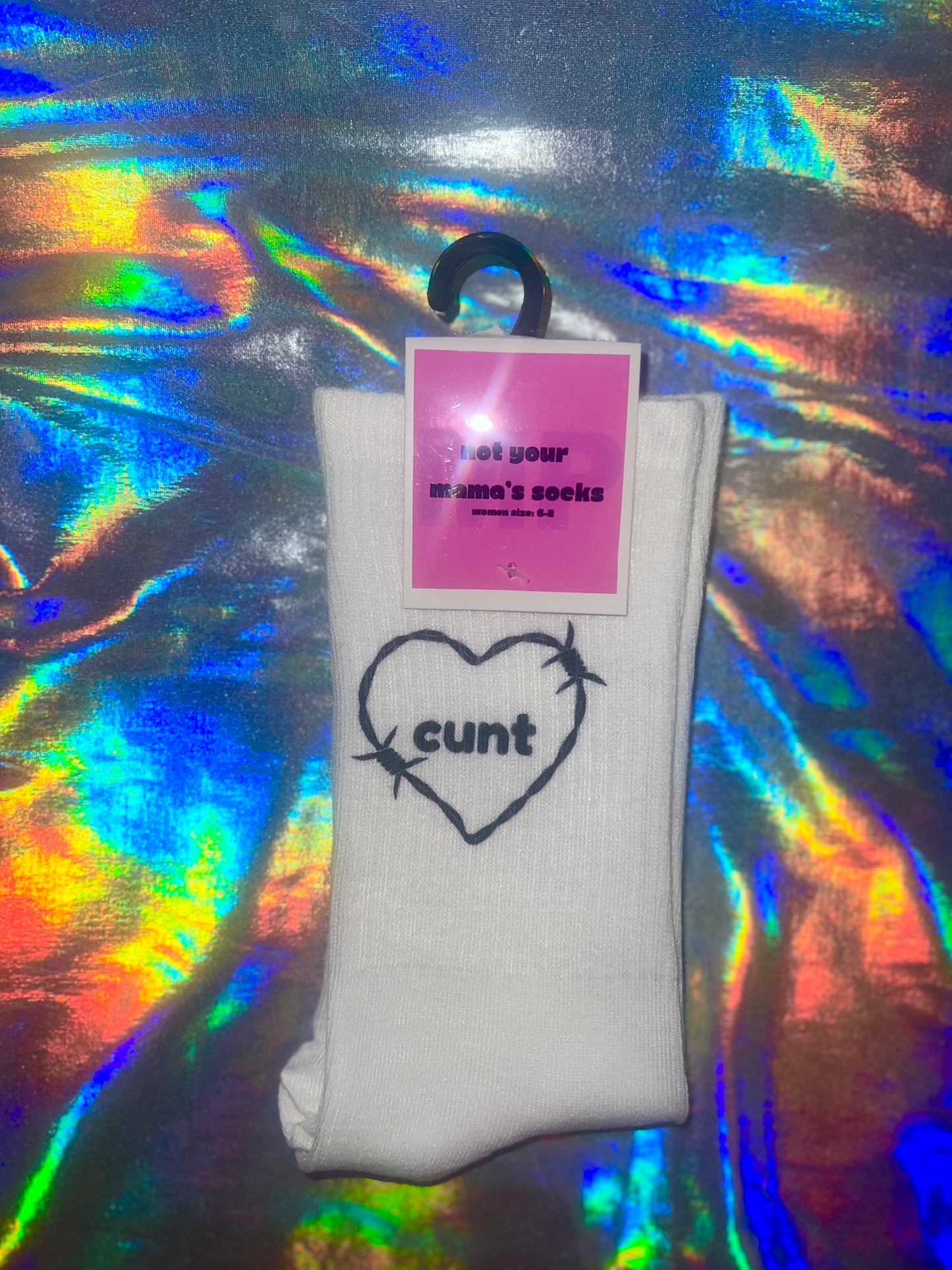 Barbed Wire Heart Cunt Socks