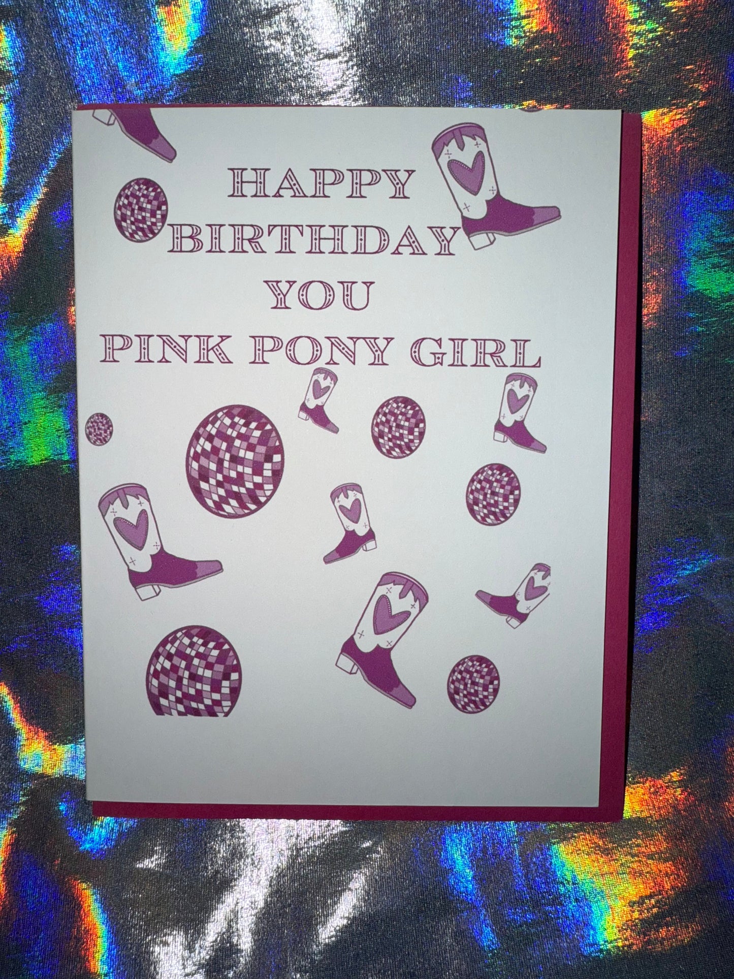 Happy Birthday Pink Pony Girl Birthday Card