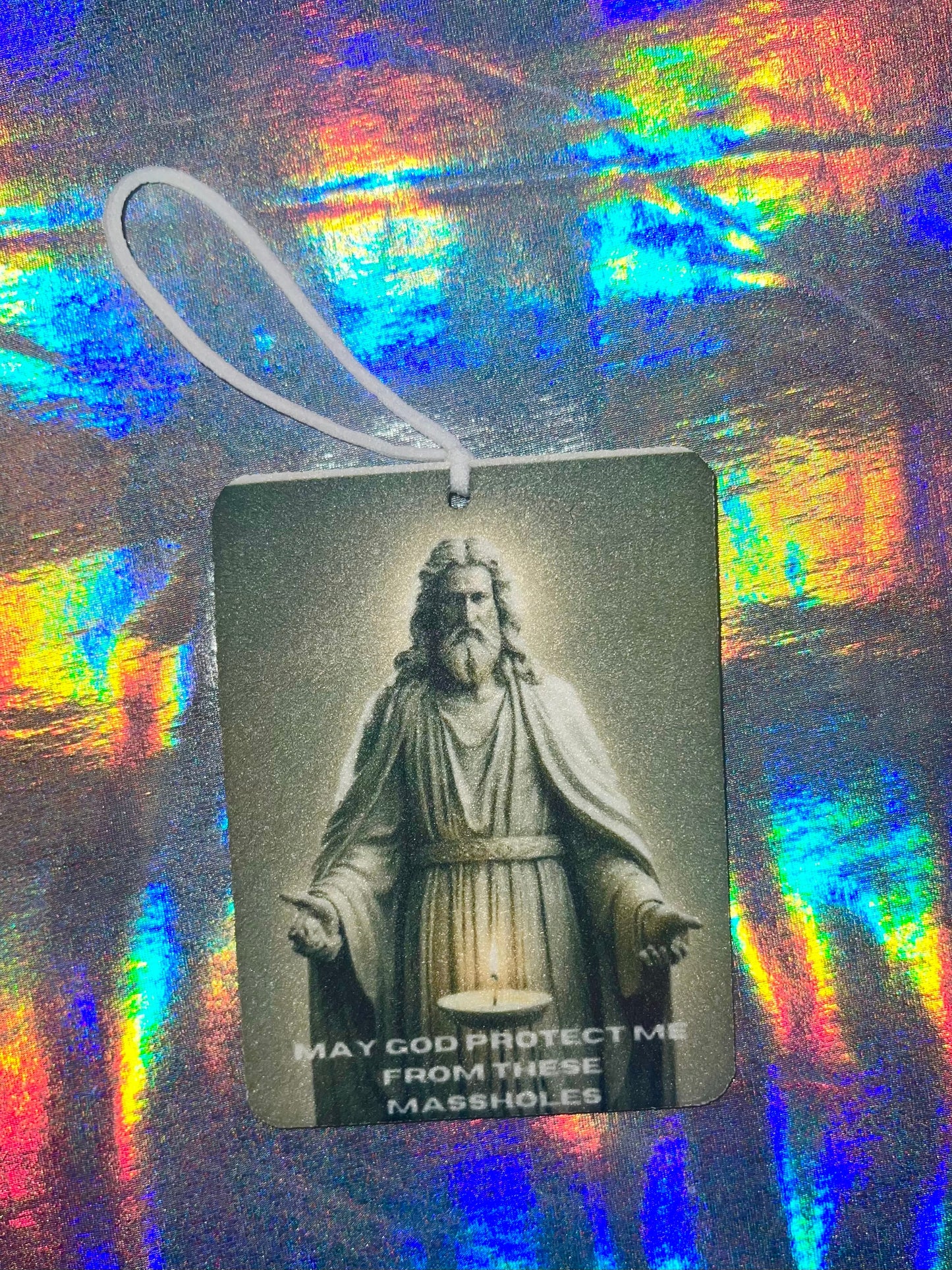 Protect Me From The Massholes Funny God Car Air Freshener