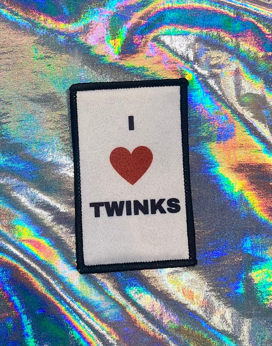 I Love Twinks Iron On Patch