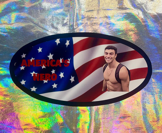 America's Hero Luigi Oval Sticker
