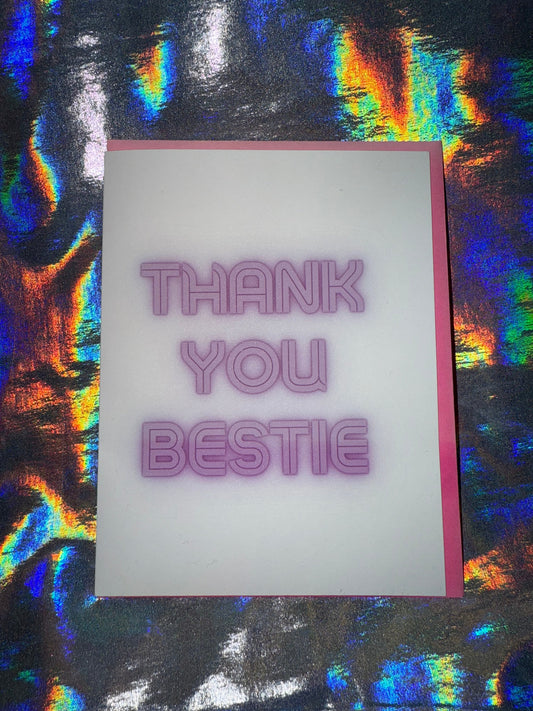 Thank You Bestie Thank You Card