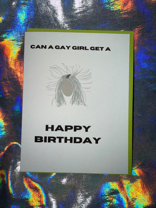 Can a Gay Girl Get a Happy Birthday Renee Rapp themed  Card